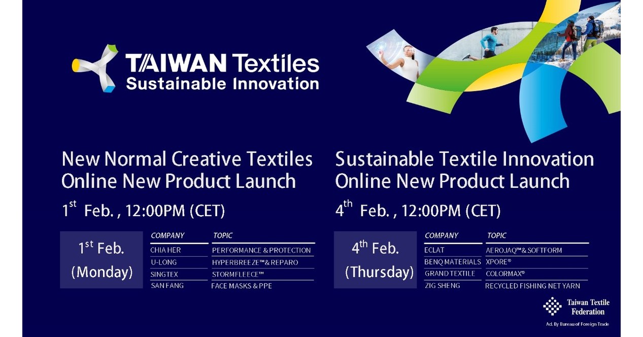 Taiwan Textile Firms Show Novelties at ISPO Munich Online on 1st and 4th of February