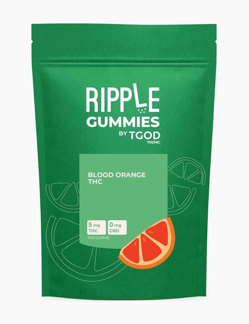 RIPPLE Gummies by TGOD - Blood Orange, 2-pack (5mg THC/gummy) (CNW Group/The Green Organic Dutchman Holdings Ltd.)