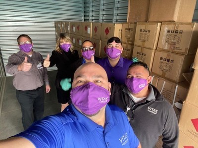 VITAS Healthcare welcomed more than 50,000 healthcare supplies - including face masks and hand sanitizer - from AT&T on January 26, 2021.