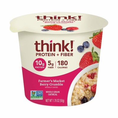 think! Protein + Fiber Oatmeal, Farmer's Market Berry Crumble bowl