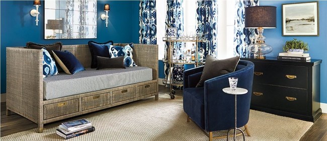 Hottest trends in Living Room furniture and Décor from newly launched online catalog, the Ballard Designs LOOKBOOK 2021. Choose the most popular pieces in greens, blue, blacks, and harmony colors to create a fresh look in your favorite home spaces.