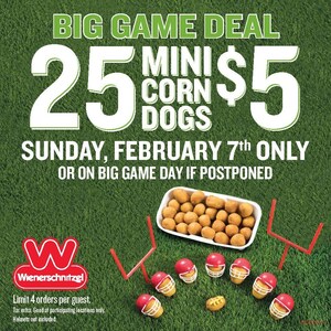 Big Game Deal: Swing By Wienerschnitzel On Feb 7th &amp; Pick Up 25 Mini Corn Dogs For Only $5!