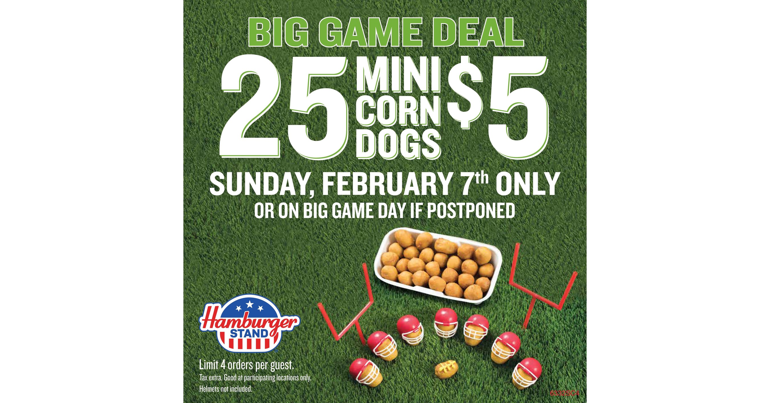 Big Game Day Deal Go To Hamburger Stand On February 7th & Get 25 Mini Corn Dogs For Only 5!