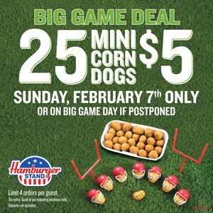 Big Game Day Deal: Go To Hamburger Stand On February 7th &amp; Get 25 Mini Corn Dogs For Only $5!
