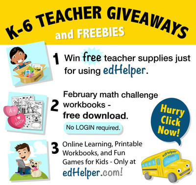 K-6 Teacher Giveaways from edHelper