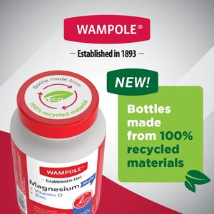 Wampole launches new bottles made from 100% recycled materials