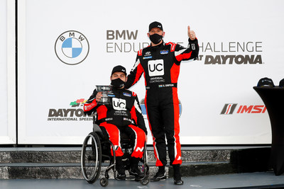 Paralyzed driver Michael Johnson and teammate Stephen Simpson score Hyundai’s first podium finish at Daytona