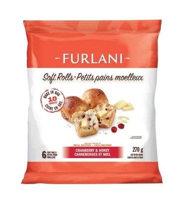 Furlani® Soft Rolls: Cranberry and Honey (270g) (CNW Group/Furlani's Food Corporation)