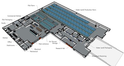 Image 1: Illustration of Pontus’ Planned State-of-the-Art, Integrated Aquaponics Facility in Surrey BC, Canada (CNW Group/Pontus Protein Ltd.)