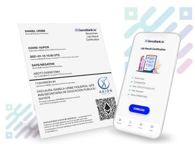 GenoBank.io Certified Lab Results (PRNewsfoto/Genobank.io)
