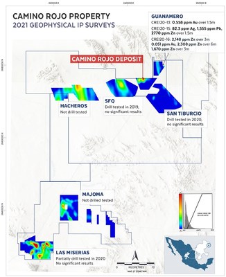 Figure 2: Camino Rojo 2021 Geophysical IP Surveys (CNW Group/Orla Mining Ltd.)