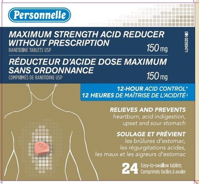 PERSONNEL Maximum Strength Acid Reducer (24 tablets) (CNW Group/Health Canada)