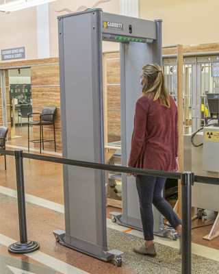 Integration of SmartScan into Garrett walk-through metal detectors allows allows body temperature measurements to be taken during normal security screening.