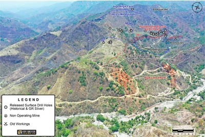 Figure 2: Drone Image Plomosas Mine – Local Geology Showing Argillic Altered (Clay-rich) Zones (CNW Group/GR Silver Mining Ltd.)