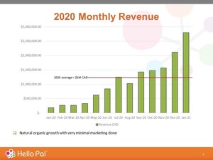 Hello Pal Announces New Record of $2,795,000 in Revenue for January 2021