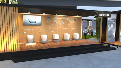 In the NEOREST section, TOTO showcases the beauty and elegance of its full line of luxury integrated smart toilets. Dynamic, picture-in-picture videos detail each aspect of the NEOREST experience. Features like its personal cleansing systems’ Air-In Wonder-Wave technology, wand spray patterns, water massage, warm-air dryer, and ACTILIGHT cleaning technology spring to life for the visitor in vivid detail.
