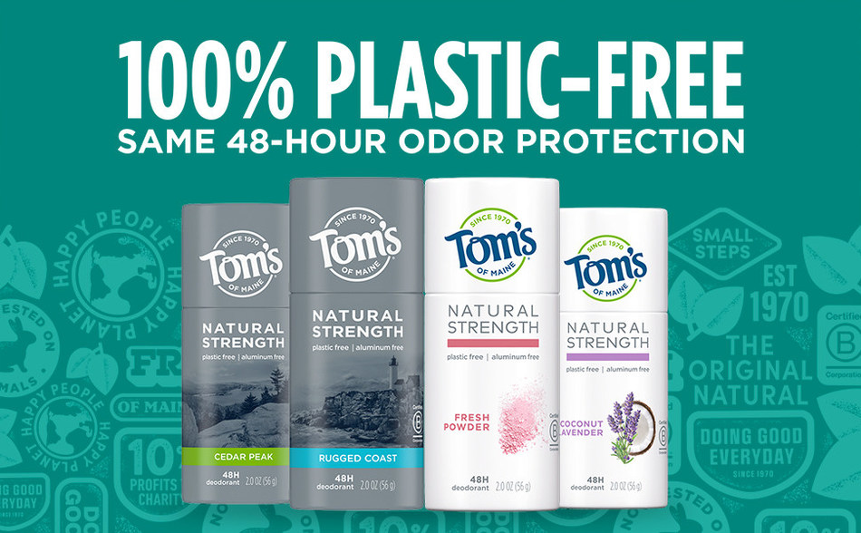 Tom's of Maine Natural Strength Deodorants Get a 100% Plastic-Free New Look