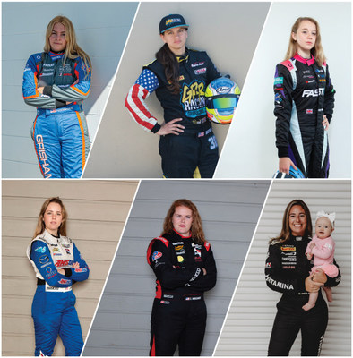 Hagerty is proud to partner with Shift Up Now Athletes for the 2021 racing season. Clockwise from upper left: Hannah Grisham, Michele Abbate, Emily Linscott, Loni Unser, Sarah Montgomery and Shea Holbrook.