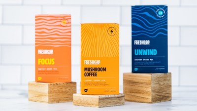 Introducing 3 new instant functional mushroom beverages from FreshCap, including Mushroom Coffee, Focus Lion's Mane Elixir and Unwind Reishi Elixir. (CNW Group/FreshCap Mushrooms)