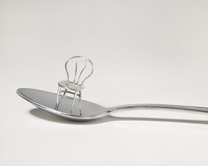 A silver chair in a vending machine. Marla Aaron supporting World Central Kitchen to help families in need and the struggling restaurant community.