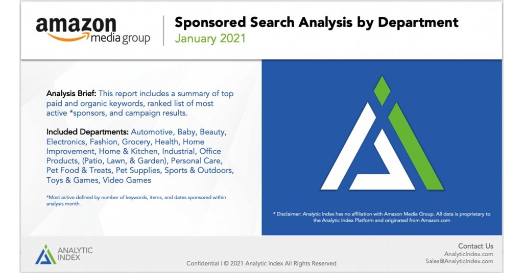 Analytic Index identifies the most active and effective Amazon Sponsored Search advertisers
