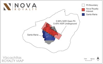 Map of Vizcachitas Mine Plan (CNW Group/Nova Royalty Corp.)