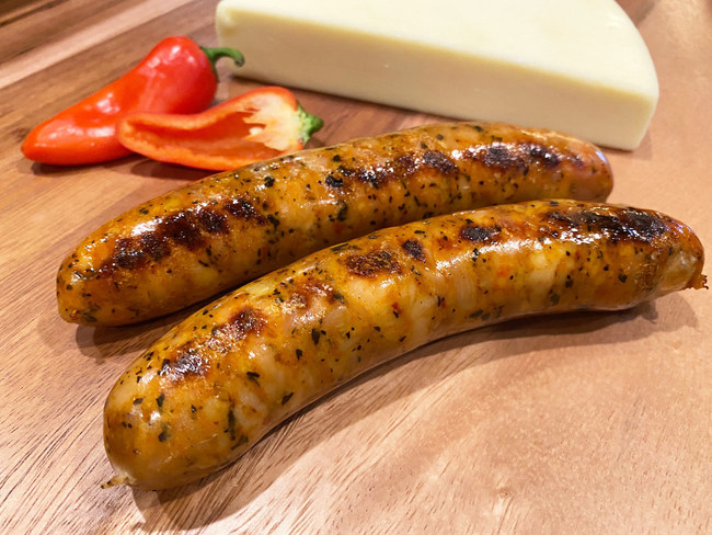 New Hofmann Chicken Sausage in Red Pepper & Asiago, Roasted Garlic, Tomato & Basil, and Harvest Apple.