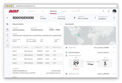 RIM's new platform provides customers with 24/7 access to real-time shipment updates, automated alerts, centralized messaging, document sharing, and more.