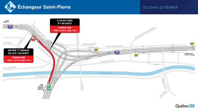 Entrave - changeur Saint-Pierre (Groupe CNW/Ministre des Transports)