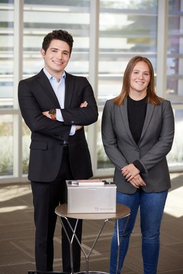 Ben Knapp and Hannah Eherenfeldt photographed with the ReSuture Open Vascular Training System