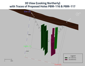 Rainbow Discovery 3D View - February 2021 (CNW Group/Callinex Mines Inc.)