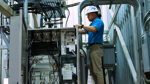 A C Spire engineer checks 5G service at a cell site. The firm is accelerating the deployment of next-generation 5G wireless technology to consumer and business customers on the Mississippi Gulf Coast – activating the game-changing service in two counties and nine cities since December.