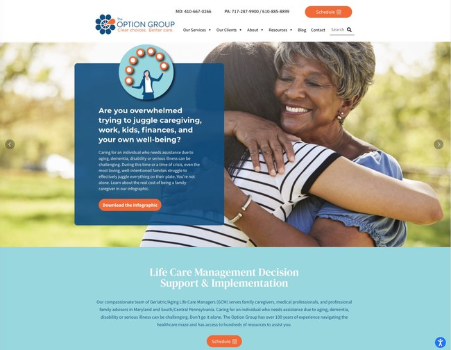 Our compassionate team of Geriatric/Aging Life Care Managers (GCM) serves family caregivers, medical professionals, and professional family advisors in Maryland, Delaware & Pennsylvania.