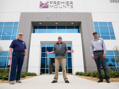 (Pictured L to R): Brian Wagner, President and CEO of Gamber-Johnson, Len Dozier, Owner and CEO of Premier Mounts, Gautam Malik, COO of Gamber-Johnson.