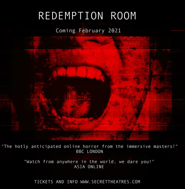 "Redemption Room" a new online immersive thriller experience goes live from 6 cities around the globe beginning February 27, 2021