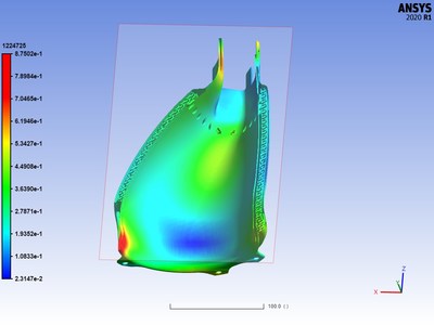 Homogenized lattice structure from Ansys Material Designer captures desired stress redistribution