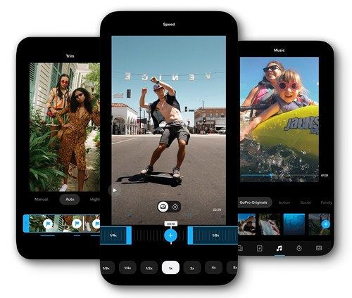 GoPro launched a total refresh of its mobile app and gave it a new name to reflect its purpose. Aptly named Quik, the app makes it quick and easy to get the most out of your favorite photos and videos no matter what camera or phone you’re using. (PRNewsfoto/GoPro, Inc.)