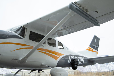 IMSAR's new Cessna T206H pictured with IMSAR’s Low Size, Weight, and Power (SWaP) Synthetic Aperture Radar pods and an L3Harris Wescam MX-10 EO/IR camera--providing all-weather, day and night imaging capabilities.