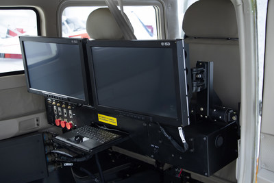 Picture of Magnum's interior. Equipped with a full-function sensor operator workstation, designed with an “open architecture” concept to ensure compatibility with multiple types of sensors and surveillance equipment.