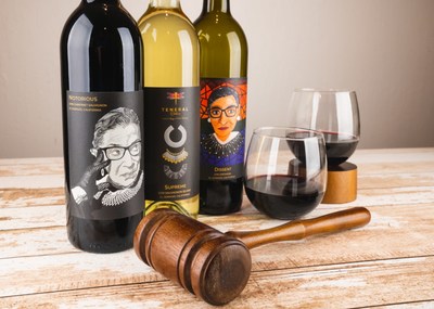 The RBG Collection of wine by Teneral Cellars includes Notorious Cabernet Sauvignon, Supreme Sauvignon Blanc, and Dissent Zinfandel. 10% of all profits from the sales of this collection will be donated to the National Women's Law Center.