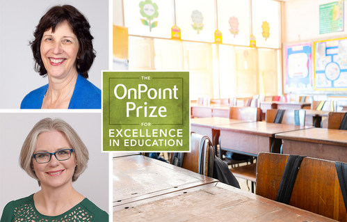 OnPoint's 2020 Educators of the Year: Carolyn Biskupic Knight, a 4th-grade teacher at Sato Elementary in the Beaverton School District, and Kerryn Henderson, AP Biology and AVID teacher at Parkrose High School in the Parkrose School District.