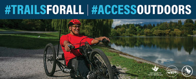 Canadian Paralympians and Para athletes are providing valuable accessibility feedback on trails across Canada, including Richard Peter, shown here in Stanley Park in Vancouver. PHOTO: Trans Canada Trail (CNW Group/Canadian Paralympic Committee (Sponsorships))