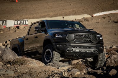 The 702-hp 2021 Ram 1500 TRX is one of seven vehicles from the Alfa Romeo, Chrysler, Jeep® and Ram brands included in the 2021 Car and Driver Editors' Choice list.