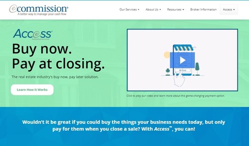 eCommission announced today the launch of Access, a Buy Now, Pay Later solution created exclusively for the real estate industry.
