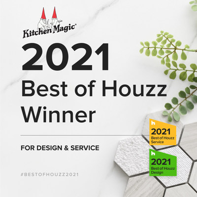 Kitchen Magic Awarded Best Of Houzz 2021 in the Design and Service Categories. This is the kitchen remodeler's 9th accolade for the Service Award. Houzz is a respected community of Remodelers, Designers and Architects.