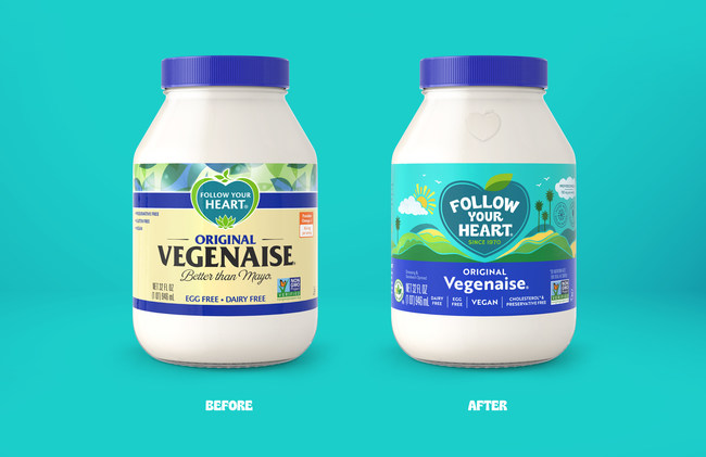 Vegenaise, before and after. Follow Your Heart's original egg-free mayo.