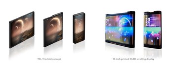 TCL trio-fold concept phone and 17-inch printed OLED scrolling display