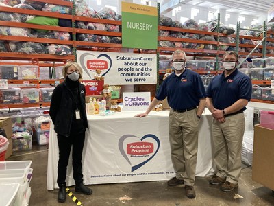 Left to Right: Michal Smith, Executive Director, Cradles to Crayons; Steve Lenahan, Customer Service Center Manager, Suburban Propane, Telford, PA; and Jason Trotter, Operations Manager, Suburban Propane Telford, PA. (PRNewsfoto/Suburban Propane Partners, L.P.)