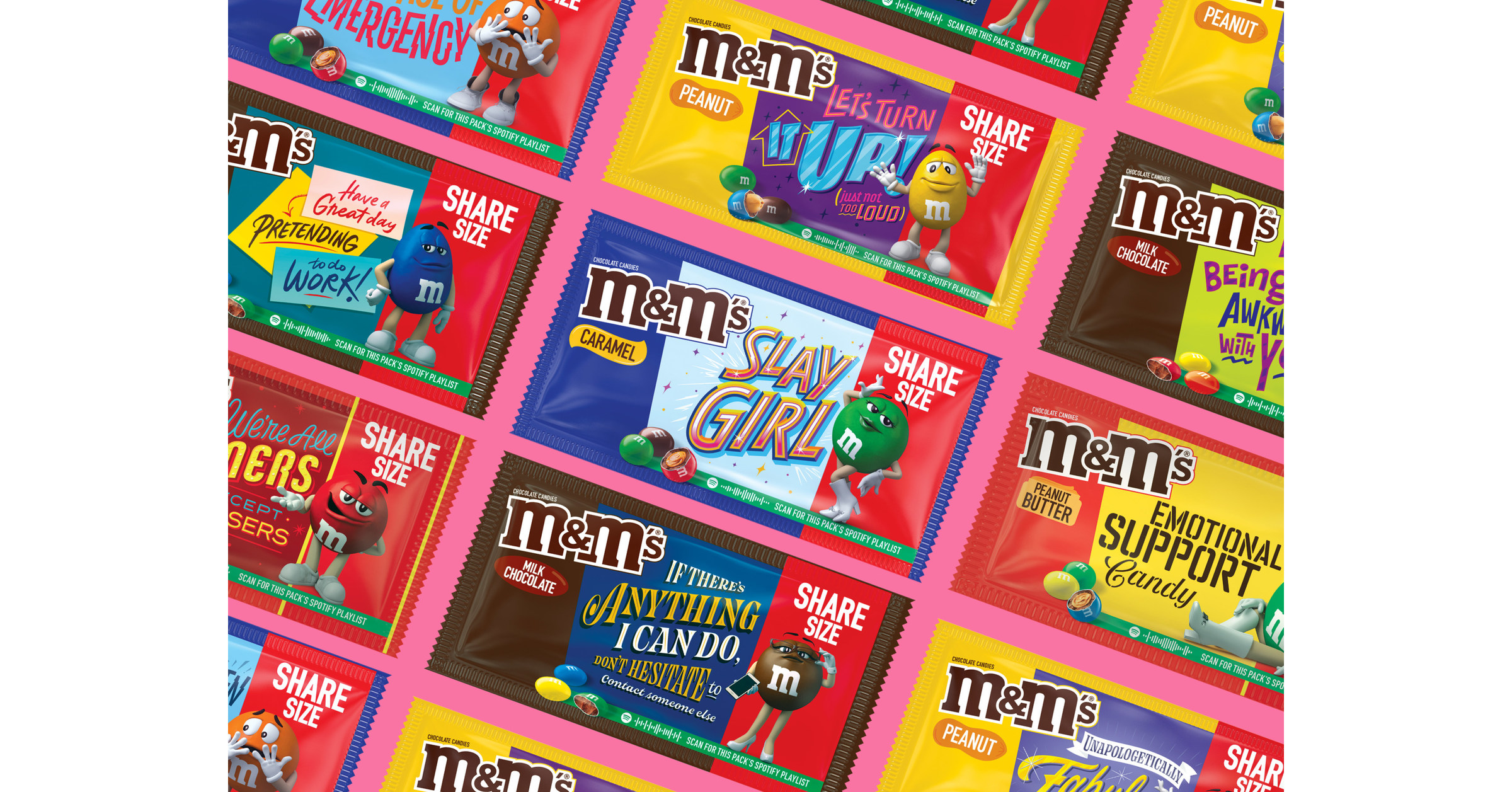 M&M'S reintroduces Messages packaging, partners with Spotify, 2021-03-01