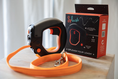 Spleash attaches to a leash to help hydrate, protect and walk pets with ease.